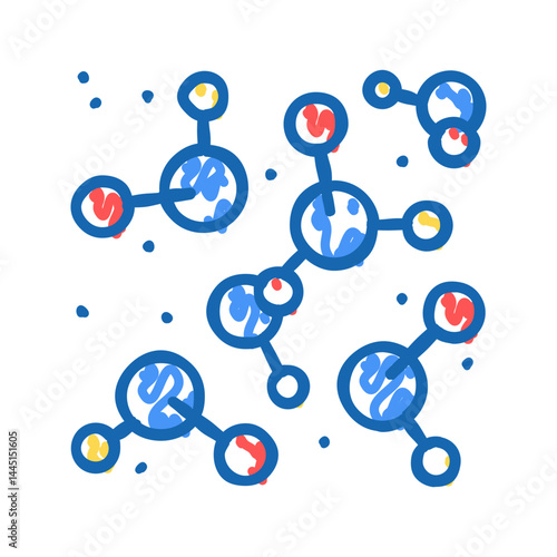 chemical molecule color icon vector isolated illustration