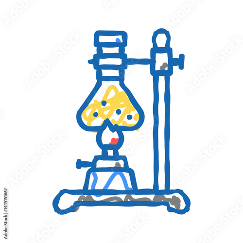 burner boiling chemistry liquid color icon vector isolated illustration