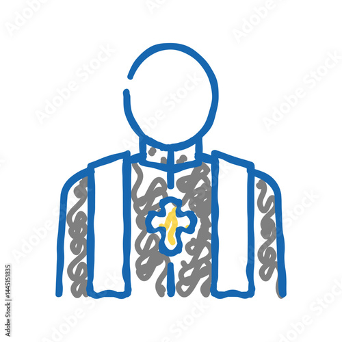 priest pastor color icon vector isolated illustration