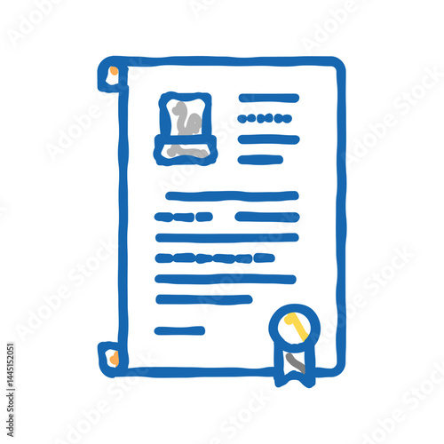 will death certificate color icon vector isolated illustration