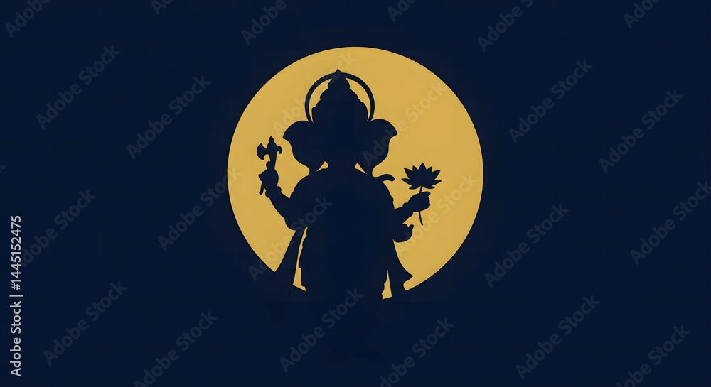 Silhouette Figure Holding Object Against Full Moon Silhouette Figure Holding Object Against Full Moon