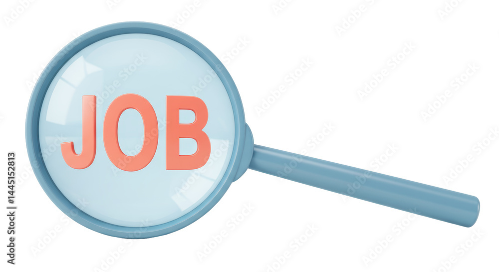 Isolated Magnifying Glass with JOB Isolated Magnifying Glass with JOB