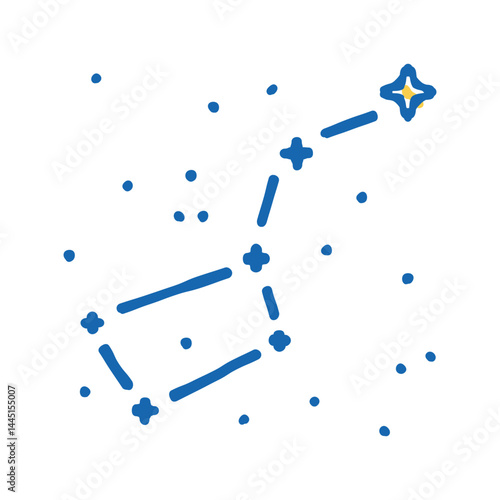 big dipper constellation icon doodle illustration