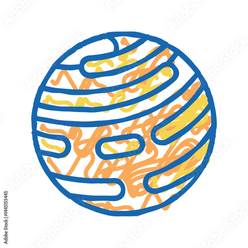 jupiter planet color icon vector flat illustration