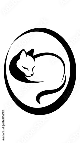 Plakat Tiny cat curled into circle minima