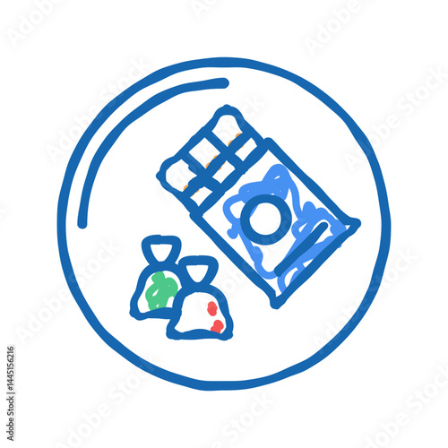 candies and chocolate department store icon doodle illustration