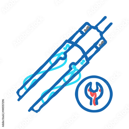 bicycle fork straightening icon doodle illustration