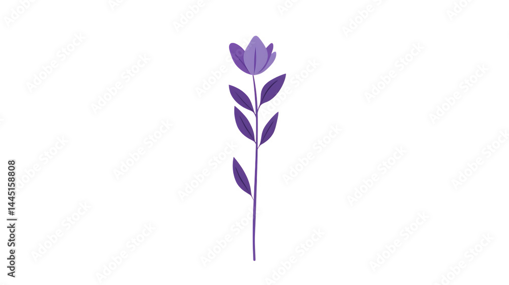 Obraz premium A simple purple flower illustration.