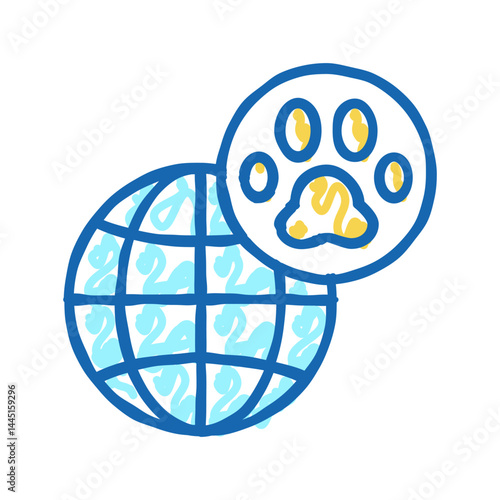 pet world travel icon doodle illustration