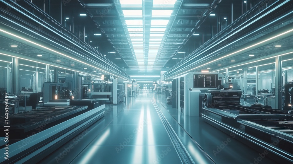 Fototapeta premium Futuristic Industrial Hallway