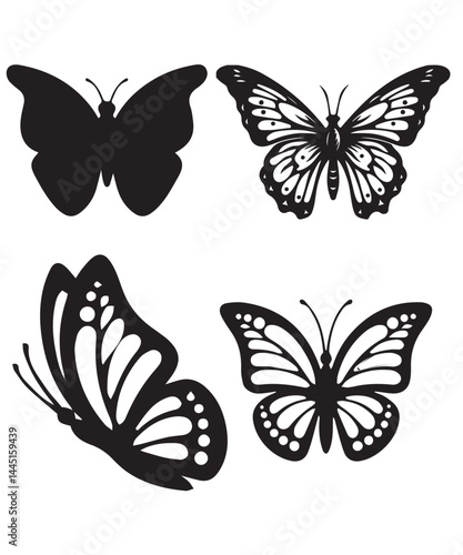 Butterfly Silhouette vector and image