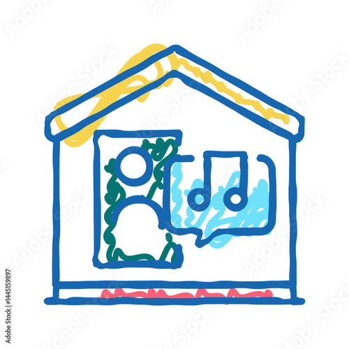 listen music icon doodle illustration