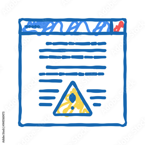 web site with virus icon doodle illustration