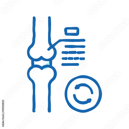 knee cartilage transplant icon doodle illustration