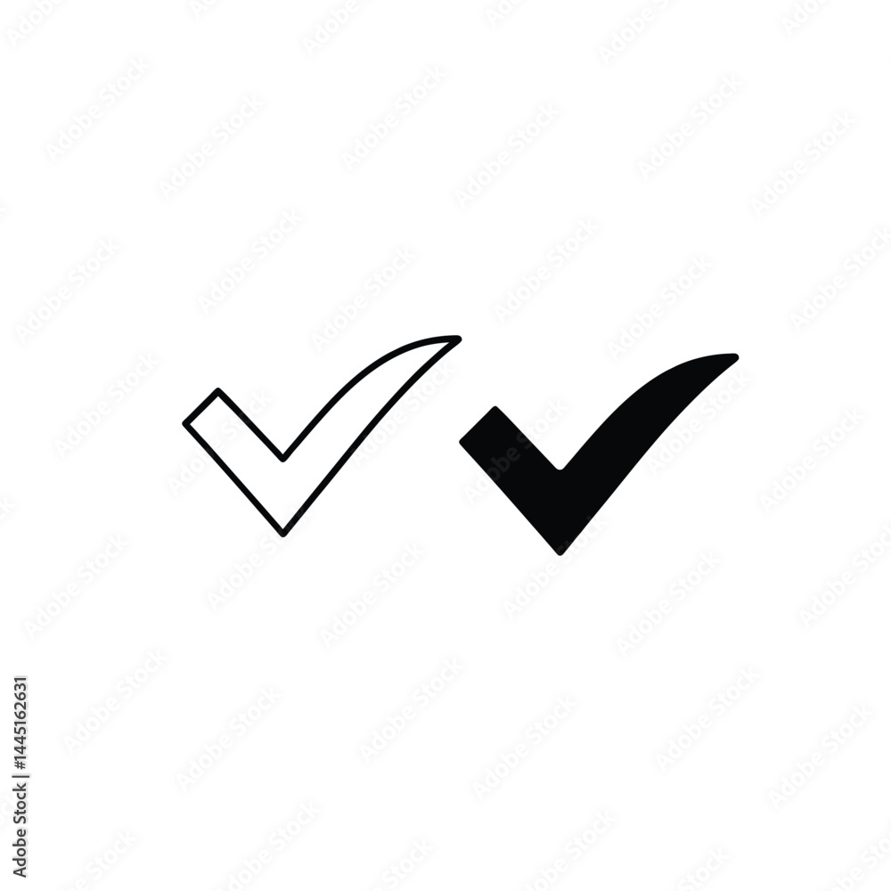 Check Mark Icons Outline and Filled Vector Graphics for Design Projects, Web, and UI Check Mark Icons Outline and Filled Vector Graphics for Design Projects, Web, and UI