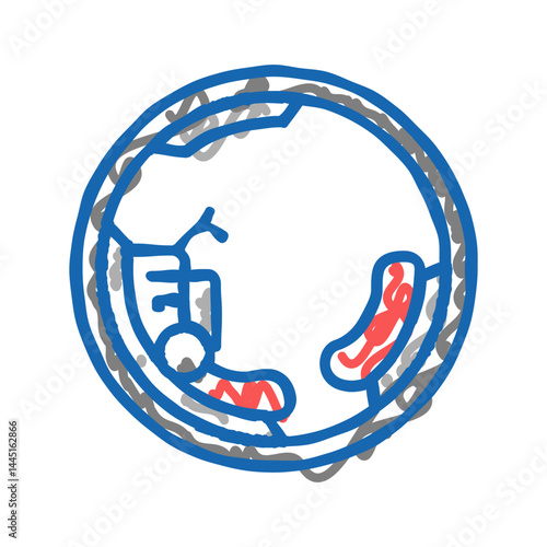monowheel motorbike icon doodle illustration