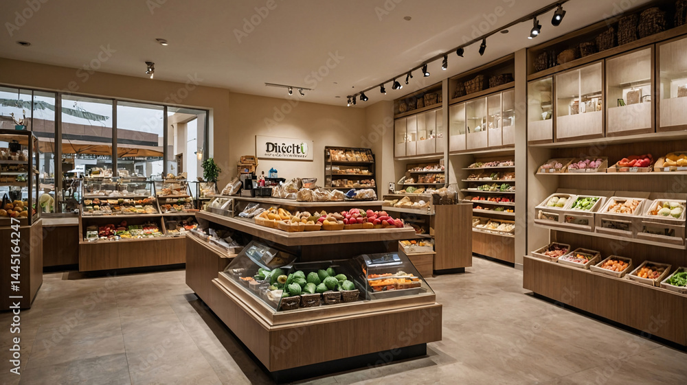 modern minimalist grocery store interior design in neutral beige with fresh fruits vegetables and healthy food grocery display Premium Store Interior Photography modern minimalist grocery store interior design in neutral beige with fresh fruits vegetables and healthy food grocery display Premium Store Interior Photography