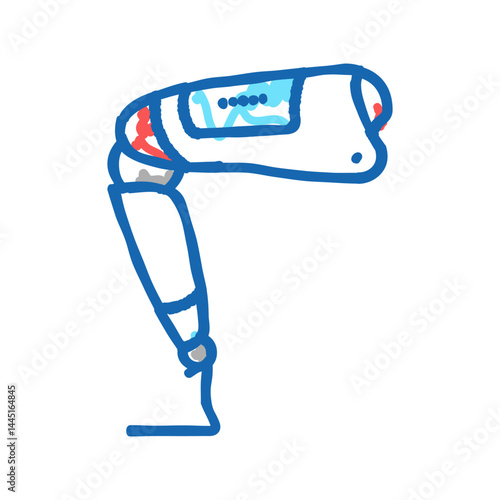 modern leg prosthesis icon doodle illustration