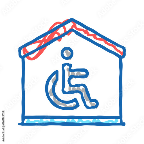 house for disabled icon doodle illustration