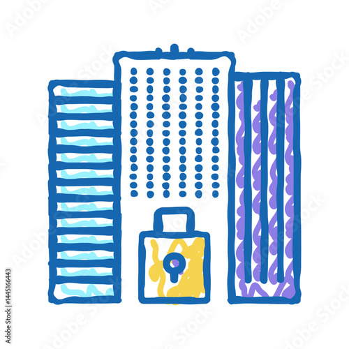 closed business center or companies icon doodle illustration
