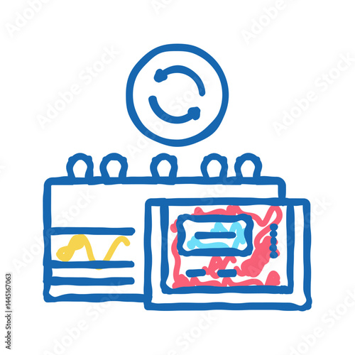 medicine factory equipment replacement icon doodle illustration