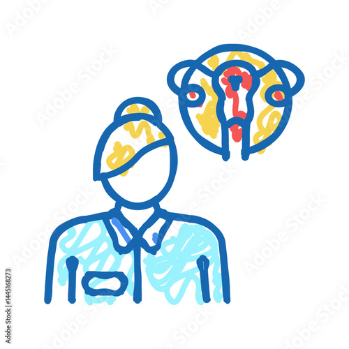 gynecology medical specialist icon doodle illustration