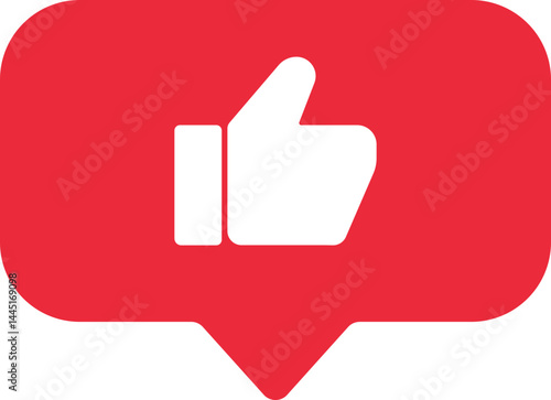 Thumbs up like icon in red badge