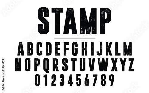 Stamp college font. Vintage sport font in american style for football, baseball or basketball logos and t-shirt. Athletic department typeface, varsity style font. Vector