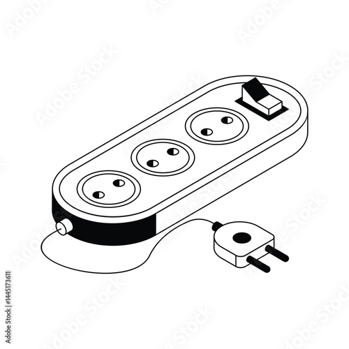 Download our isometric icon of power extension