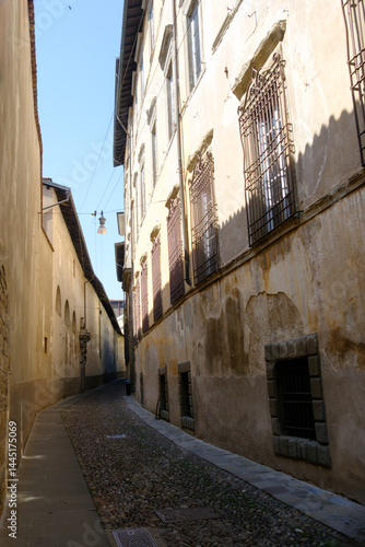 Obraz na płótnie Old buildings along via Arena at Bergamo, Italy w salonie