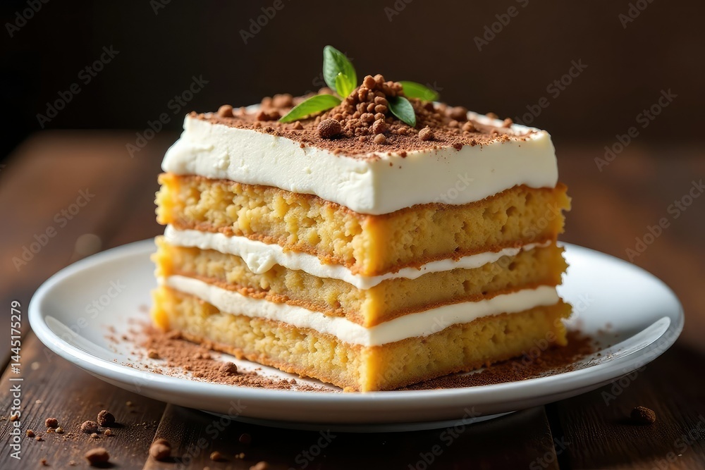 Classic Italian dessert, layers of coffee-soaked ladyfingers and mascarpone cream , cocoa, cocoa powder, sponge cake Classic Italian dessert, layers of coffee-soaked ladyfingers and mascarpone cream , cocoa, cocoa powder, sponge cake