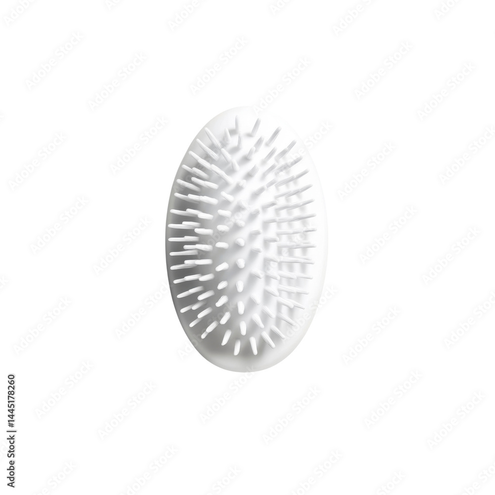 Fototapeta premium Oval White Pocket Comb, Hairbrush for Travel and Everyday Use