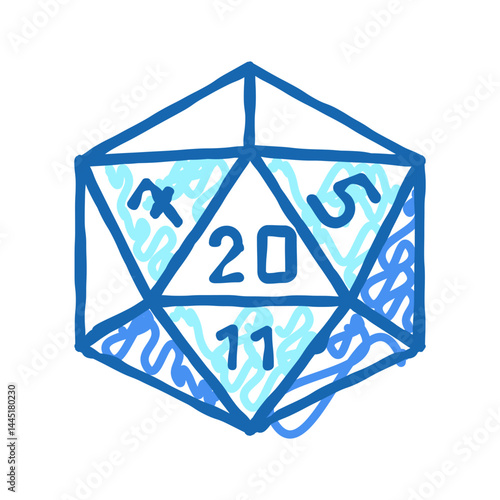 numerology geek icon doodle illustration sign