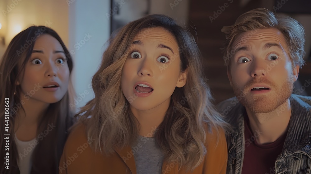 Obraz premium Friends reacting to viral item trends