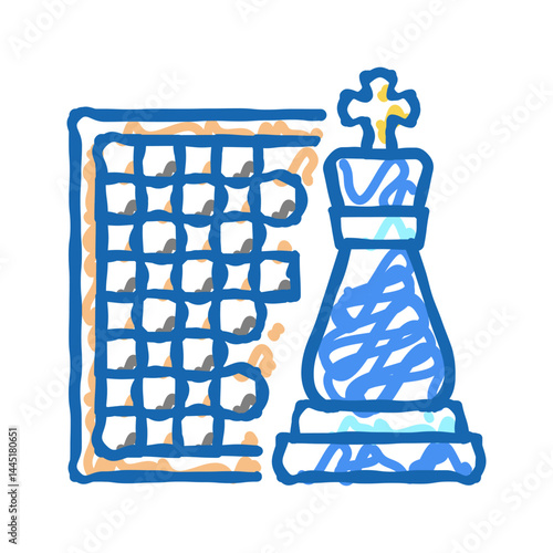 chess geek icon doodle illustration sign