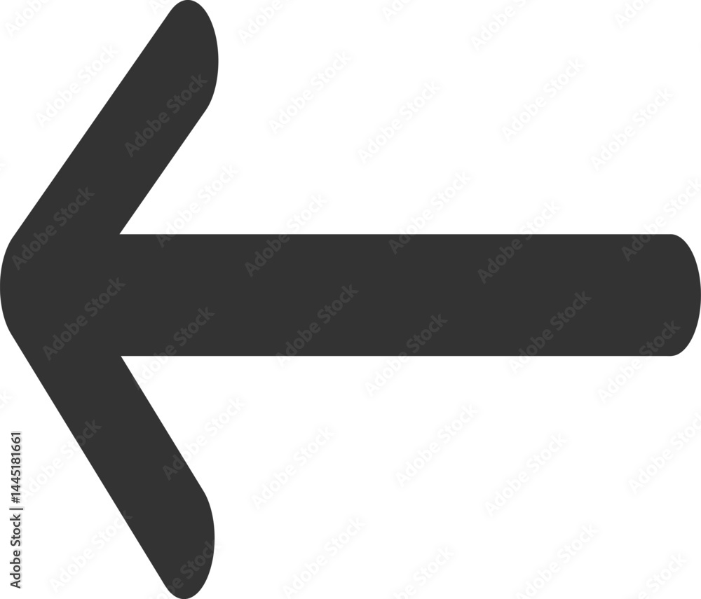 Left Arrow Icon: Simple and bold left arrow icon, perfect for website navigation, user interface design, or directional signage. Left Arrow Icon: Simple and bold left arrow icon, perfect for website navigation, user interface design, or directional signage.