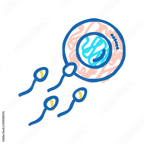 sperm ovum icon doodle illustration sign
