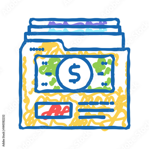 investment archive folder icon doodle illustration