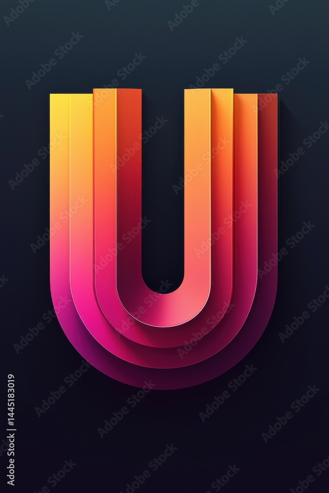 Abstract app icon with layered pink geometric shapes on gradient backdrop