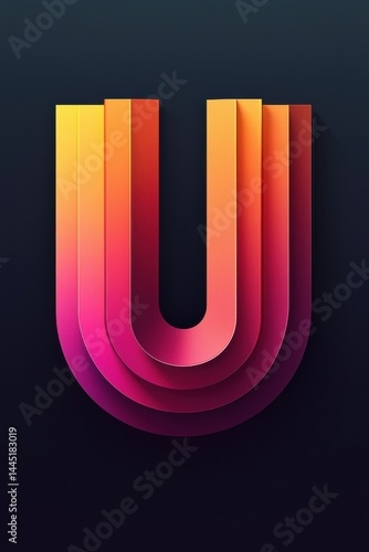 Abstract app icon with layered pink geometric shapes on gradient backdrop