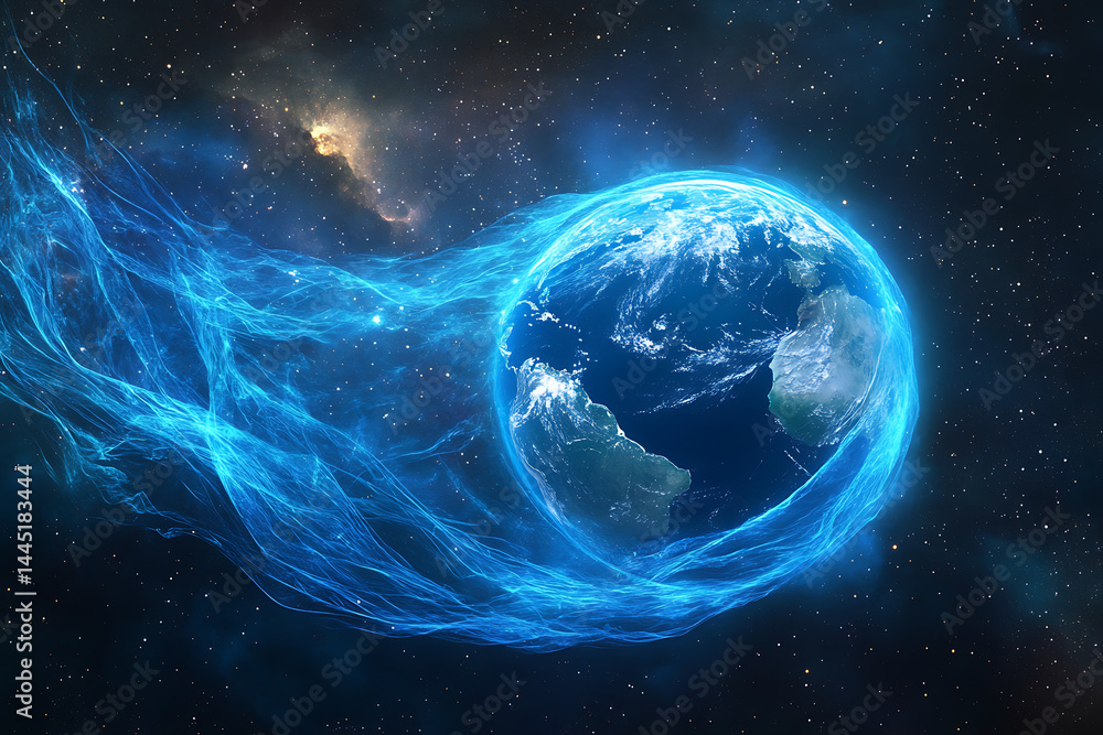planet earth in space , binary code technology , glowing sphere on black background planet earth in space , binary code technology , glowing sphere on black background
