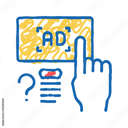 push advertisement icon doodle illustration sign