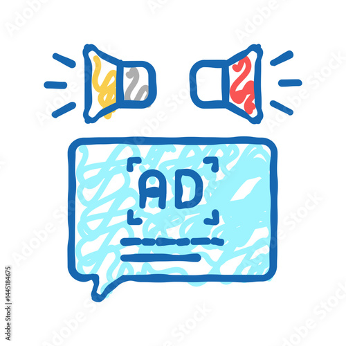 advertisment audio promotion icon doodle illustration