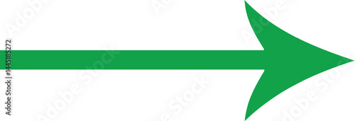 Green Arrow: A vibrant, single arrow pointing towards an anticipated direction, perfect for designs requiring concepts such as forward motion, progress, and instructions. 