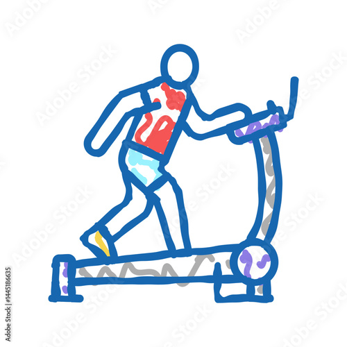 treadmill sport equipment icon doodle illustration