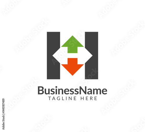 Modern logo mark with letter H and arrow icon bar candlestick for trading, investment, finance, statistic, accounting or marketing business Free Download Modern logo mark with letter H and arrow icon bar candlestick for trading, investment, finance, statistic, accounting or marketing business - GFXLoad