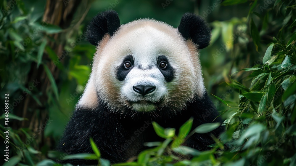 Obraz premium Panda bear in natural habitat