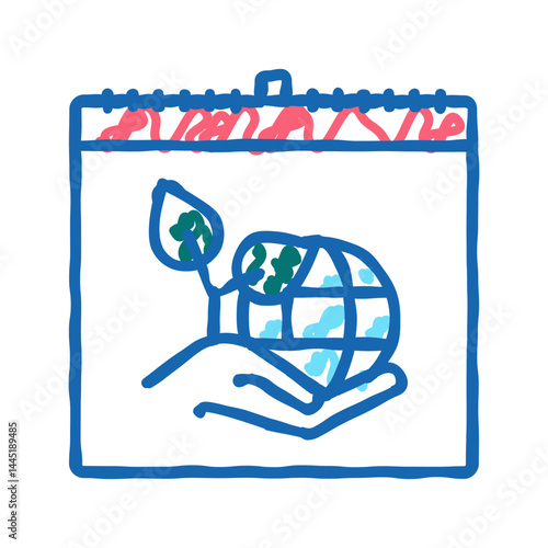world environment day icon doodle illustration
