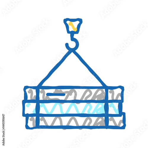 building materials transportation icon doodle illustration