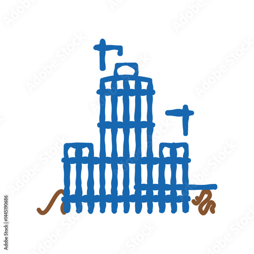 building skyscraper skeleton icon doodle illustration